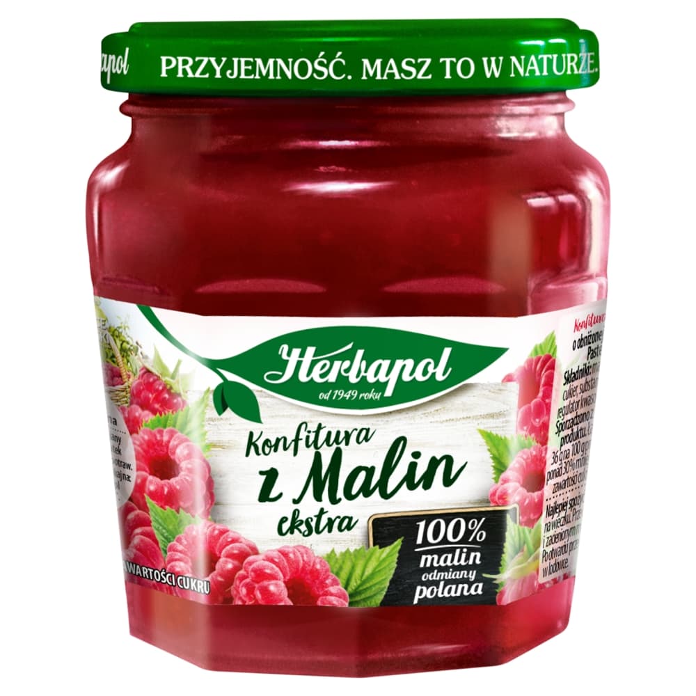 HERBAPOL Konfitura malinowa niskoslodzona. 31,21 zl/kg
