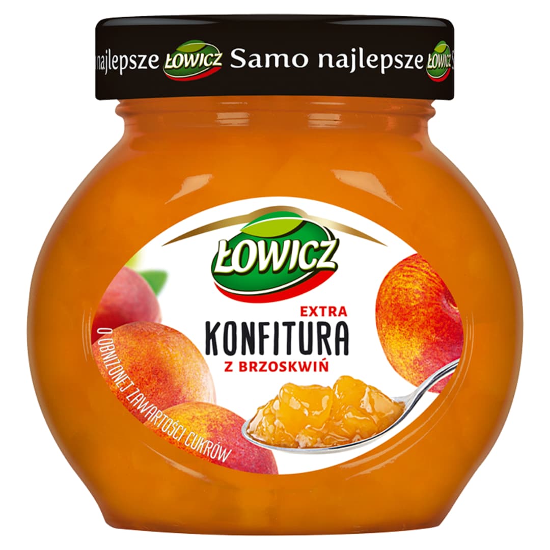 LOWICZ Konfitura brzoskwiniowa niskoslodzona. 32,46 zl/kg