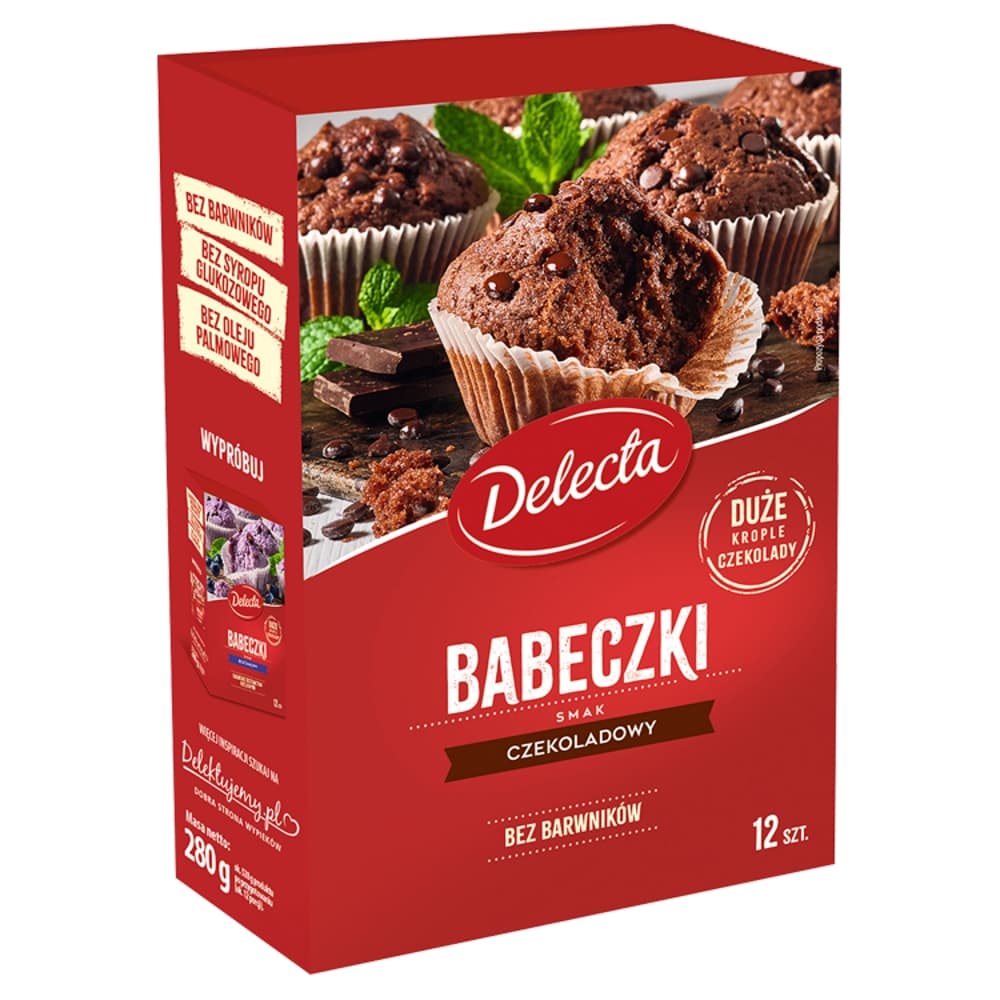 DELECTA Babeczki smak czekoladowy. 28,54 zl/kg