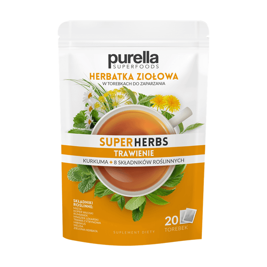 PURELLA SUPERHERBS Herbatka ziolowa do zaparzania Trawienie. 211,14 zl/kg